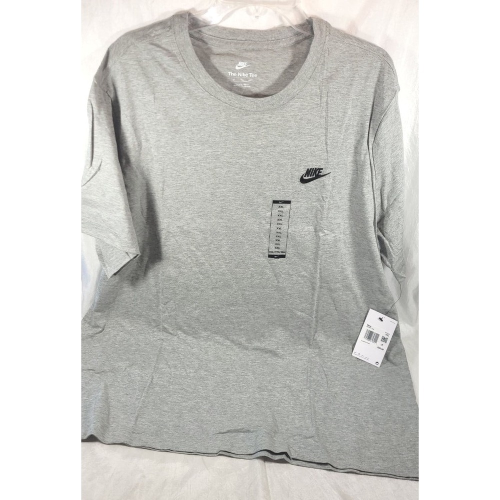 The Nike Tee Men's Embroidered Logo Short Sleeve T-Shirt - Gray - XXL